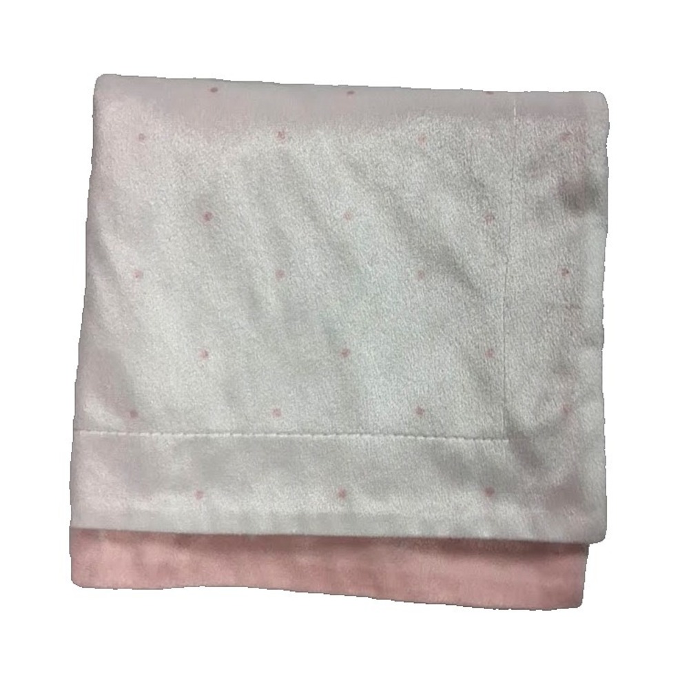 Lila & Jack Pink White Polka Dot‎ Reversible Baby Blanket Girl Polyester Soft